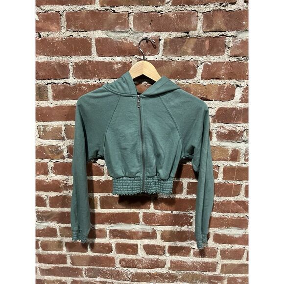 Out From Under Womens Green Full Zip Hooded Sweatshirt Size Small - Picture 1 of 3